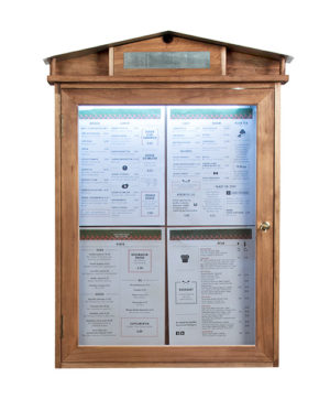Espositore in legno a LED a parete