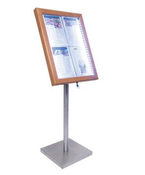Espositore in legno teck chiaro Lortex