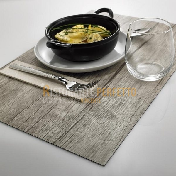 Tovaglietta lavabile effetto legno bianco/grigio chiaro 30x45